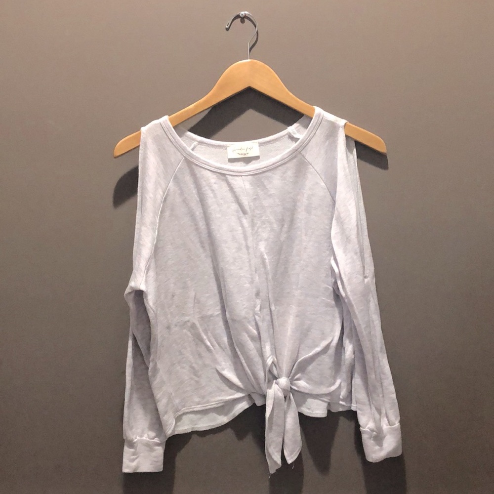 Off the shoulder tie in the front top